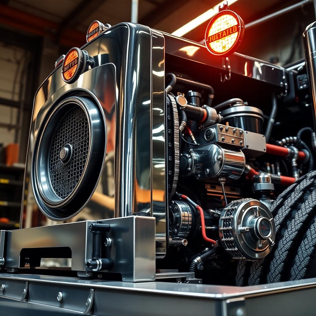Diesel engine close-up